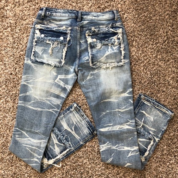 Kontrol Los Angeles Men's Stacked Denim Distressed Jeans - Elevate Your Holiday - Picture 12 of 16